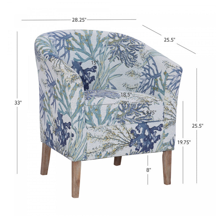 Simon Fabric Oceanside Accent Chair - Grey