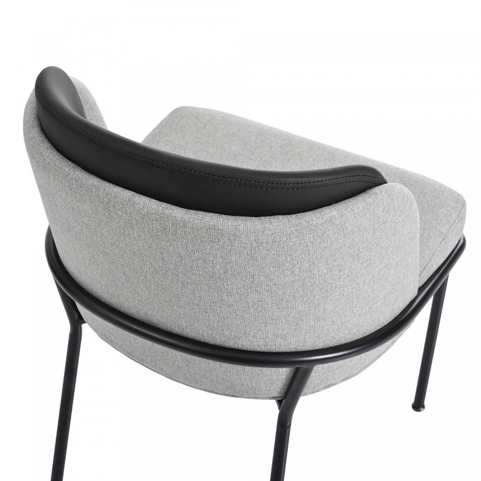 Olivia Set of 2 Modern Dining Chair with Slanted Legs and Adjustable Feet,Black&Gray
