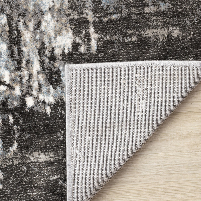 Hadley Grey Taupe Blue Distressed Design Rug, 7'10\" x 10'6\" Indoor Area Rug