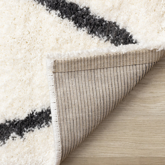 Fairmont White Grey Trellis Rug, 7'10\" x 10'6\" Indoor Area Rug