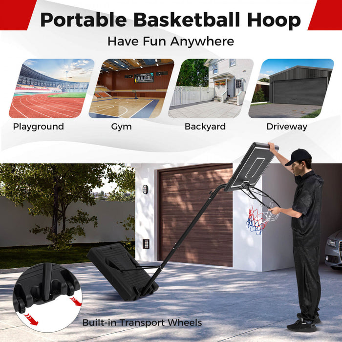 Costway 6.9-8.5 Ft Portable Outdoor Basketball Hoop With Shatterproof Pc Backboard