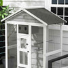 Pawhut 65" Bird Cage Large Wooden Aviary For Canary With Standing Pole Nest Slide-out Tray, For Indo|Pawhut 65" Cage A Oiseaux Grande Voliere En Bois Pour Canari Avec Plateau Coulissant Nid De Poteau D