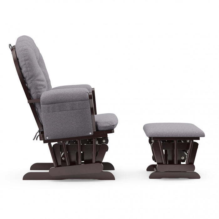 Storkcraft Hoop Glider and Ottoman - Espresso/Gray Swirl