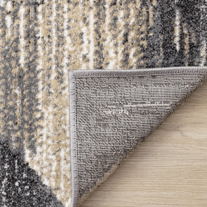 Dayton Grey Beige White Distressed Diamond Pattern Rug, 6'7\" x 9'10\" Indoor Area Rug