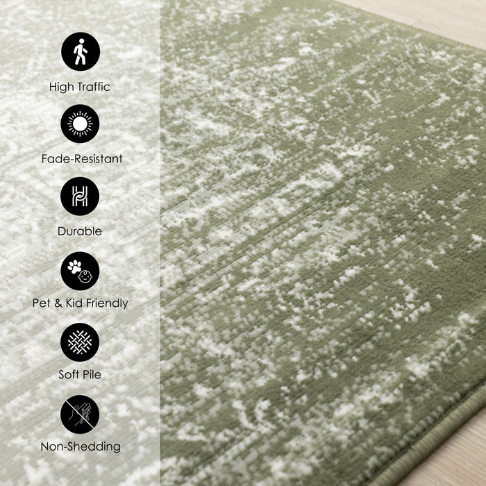 Florence Green White Elegant Classic Rug, 7'9\" x 10'6\" Indoor Area Rug