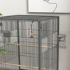 Pawhut 29" Bird Cage With Rolling Stand For Parrots, Love Birds, And Finches, Large Bird Cage With C|Pawhut Cage A Oiseaux 29" Avec Support Roulant Pour Perroquets Et Pinsons, Grande Cage A Oiseaux Ave