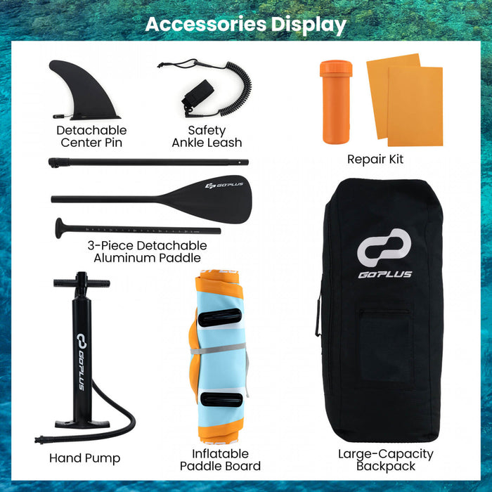 Goplus Small Inflatable Sup Board, Portable Paddle Board With 5d Rings Stand Up Paddle Board For Youth & Adult Orange