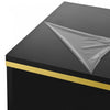 Lustra 39.4 Inch Modern High-Gloss Coffee Table with Dual Drawers and Gold Accents, Black | Lustra Table Basse Moderne Haute Brillance 39.4 po avec Double Tiroirs et Accents Dores, Noir