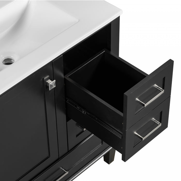 Olivia 30\" Bathroom Vanity with Sink Combo and Storage Drawers,Black