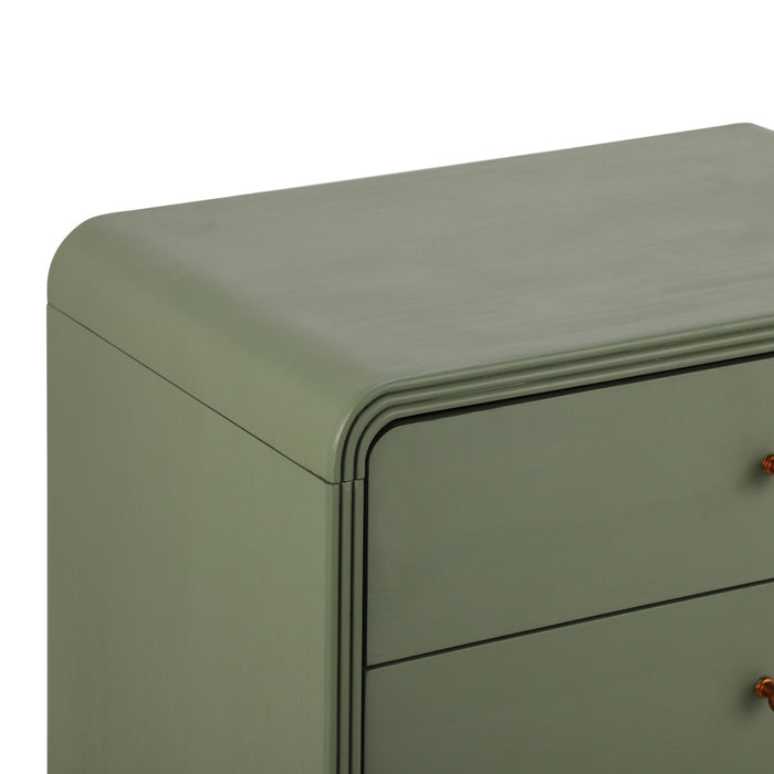 Sophia Modern Nightstand with Storage and Drawer,Olive Green