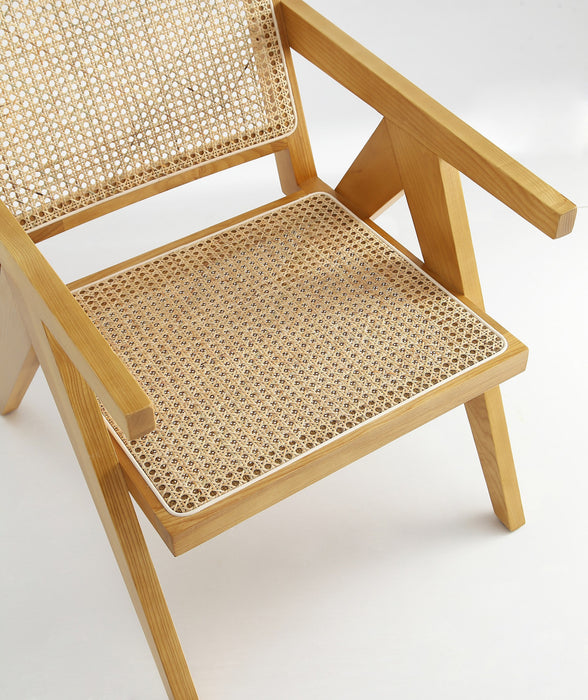 Hamlet Industry Chic Cane Back Wood Accent Armchair in Natural - Set of 2