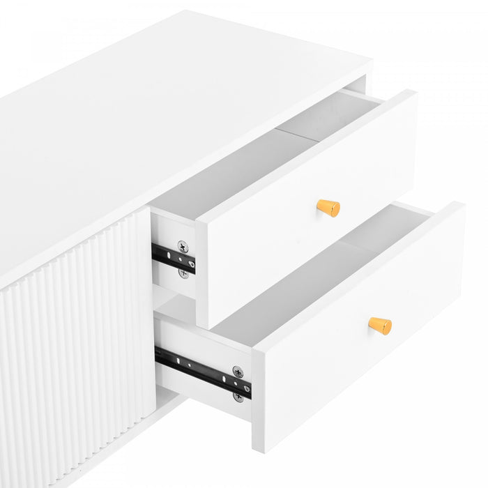 Gavin 68.8\" TV Cabinet with Storage Drawers and Media Organization Function,White Tv Stand