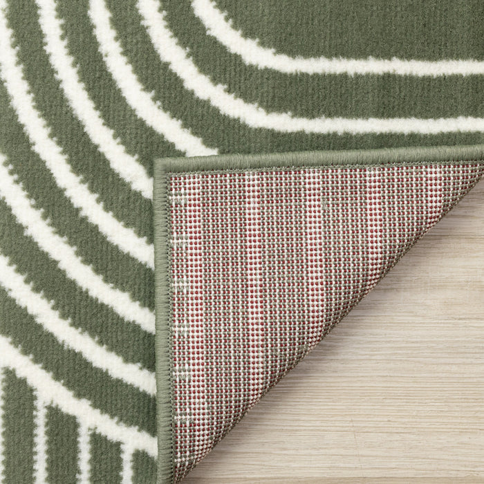 Florence Green White Modern Geometric Arches Rug, 2'7\" x 4'11\" Indoor Area Rug