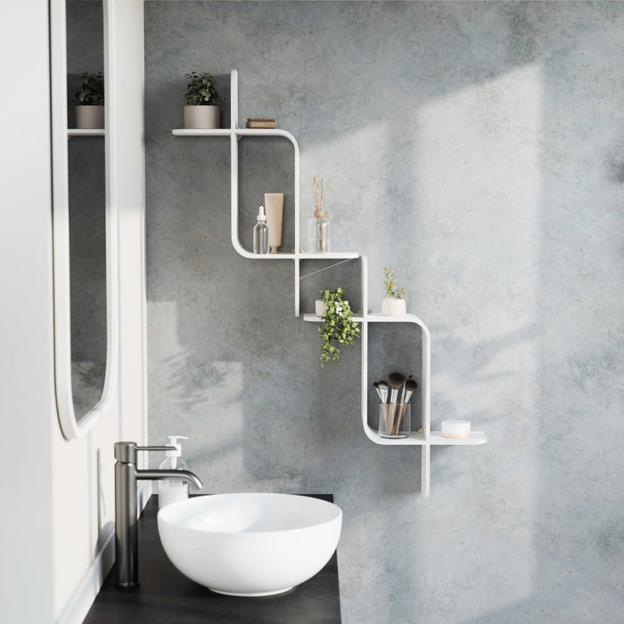 Umbra Modern Wood Montage Wall Shelf - White