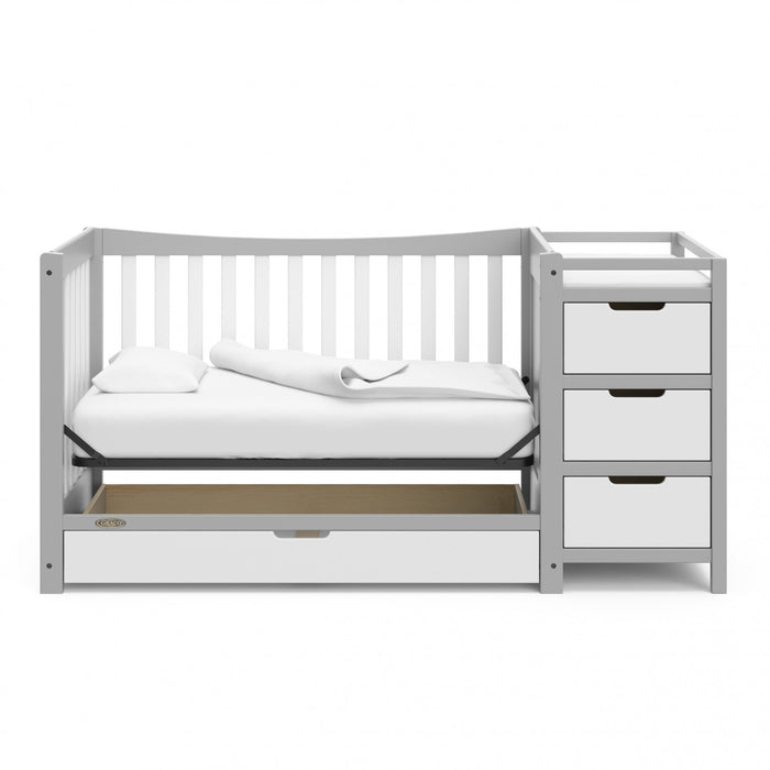 Graco Remi 4-in-1 Convertible Crib and Changer - Pebble Gray/White