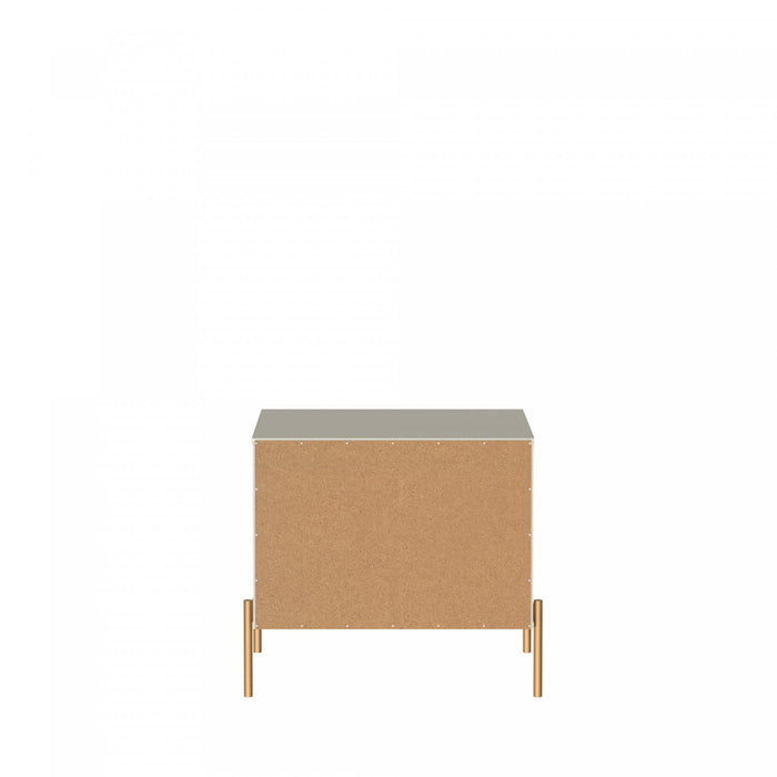 Jasper Modern 25\" Nightstand in Off White (2-Drawer) - Set of 2