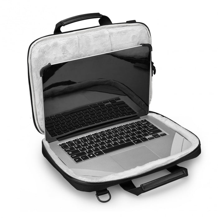 Swissdigital Bolligen 16\" Laptop Sleeve Bag – USB Charging, Water-Repellent, Add-A-Bag System, Padded Protection, Travel