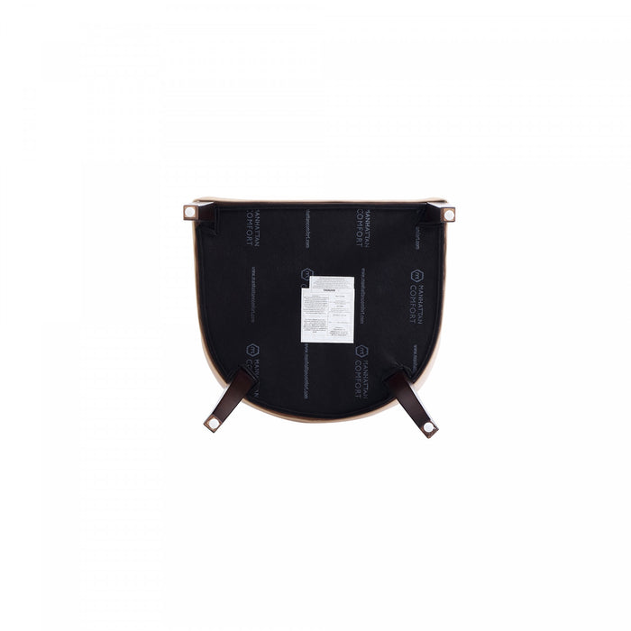 Shubert Modern Wood Vegan Leather and Velvet Armchair in Tan - Set of 2