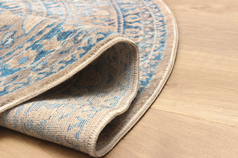 Ariana Traditional 5'0\" x 5'0\" Area Rug in Blue Indoor Area Rug