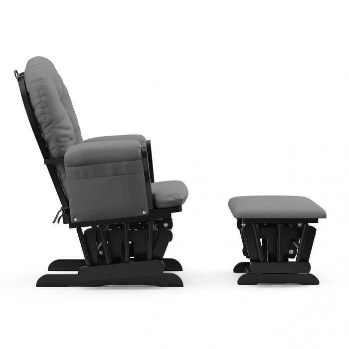 Storkcraft Hoop Glider and Ottoman - Black/Gray