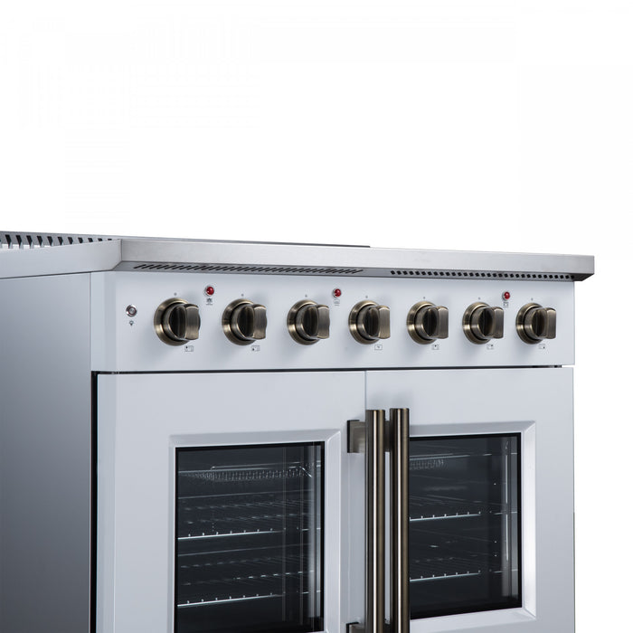 Galiano 36 Inch French Door Electric Range, 5 radiant burners, 5.36 cu.ft., White - FFSEL6917-36WHT