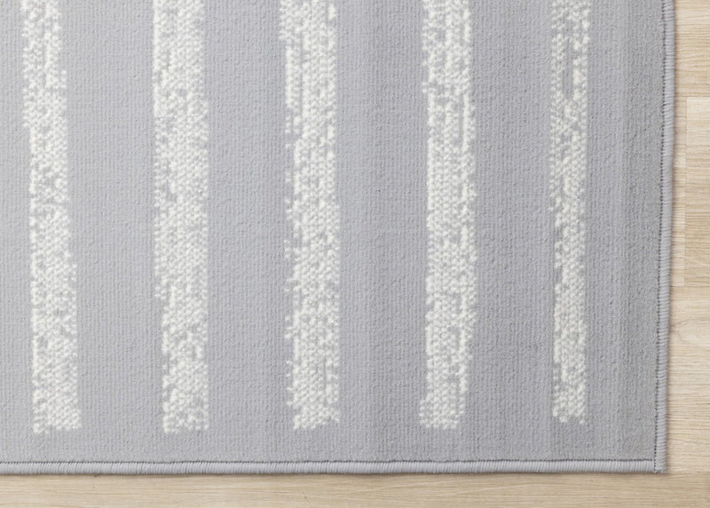 Forte Grey White Modern Striped Area Rug - 5'3\" x 7'5\"