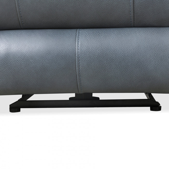 Bellamy 37 in. Leather Match Power Glider Recliner with Adjustable Headrest and USB - Blue