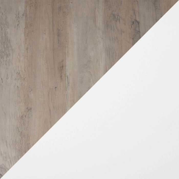 Dumbo Modern 20\" Fluted Nightstand in Rustic Gray and White (2-Drawer)