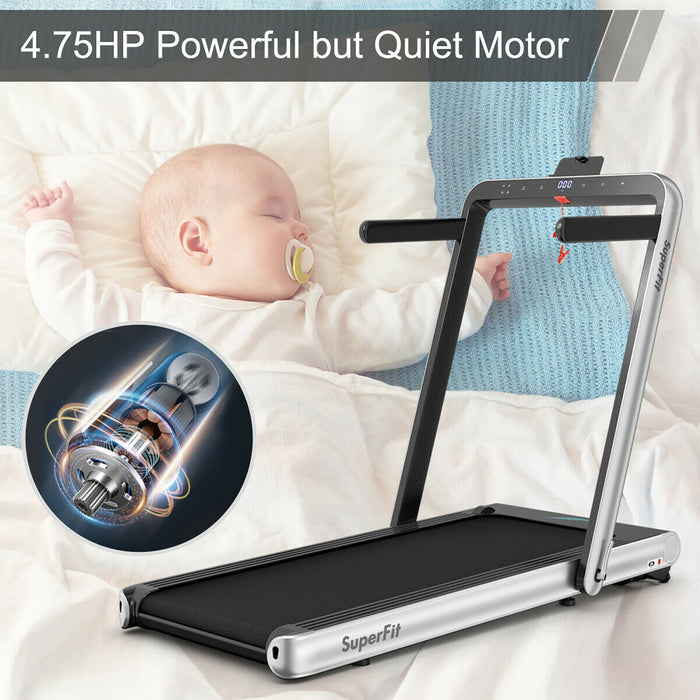 Superfit 4.75hp 2 In 1 Folding Treadmill W/remote App Control