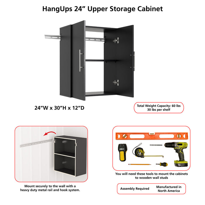 Hangups 24\" Upper Storage Cabinet - Black