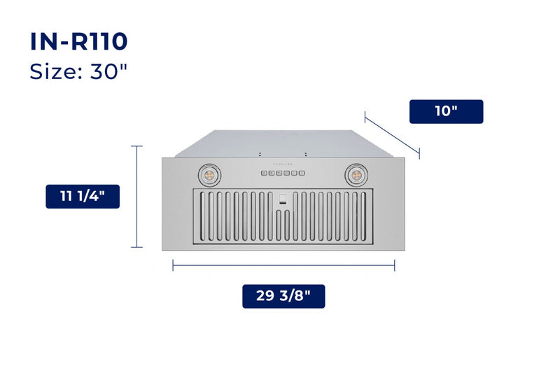 Hauslane IN-R110 30\" Smart In-Cabinet Range Hood
