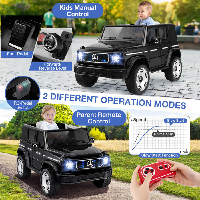 Costway Licensed Mercedes-benz Eqg Kids Ride On Car With Remote Control Detachable Battery Black