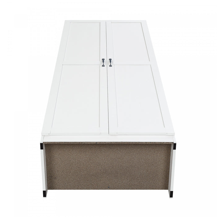 Hopkins Modern 30\" Storage Cabinet in White (4-Shelf) - Set of 2 Armoire