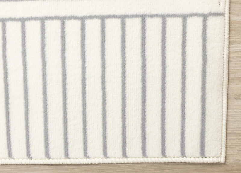 Forte White Grey Curved Arches Indoor Area Rug - 4'7\" x 6'7\"