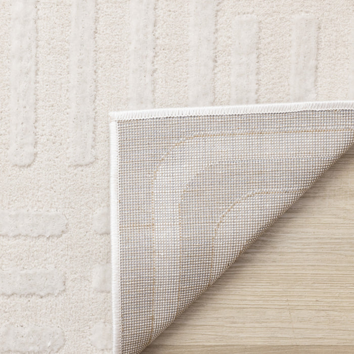 Leonardo Cream Beige Oriental Trellis Pattern Rug, 7'10 x 10'6\" Indoor Area Rug