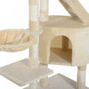 Pawhut 49" Cat Tree With Hammock, Cat Condo Tower With Scratching Post For Indoor Cats, Beige|Pawhut 49 '' Arbre A Chat Tour Chaton Griffoir Griffoir Escalade Centre D'activite Maison De Jeu Meu