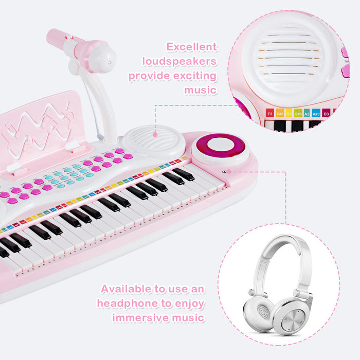 Costway 37-Key Keyboard Piano Electronic Musical Instrument Pink
