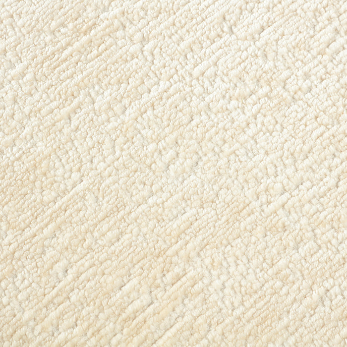 Tribeca Mid-Century Modern Chenille Accent Ottoman in Cream