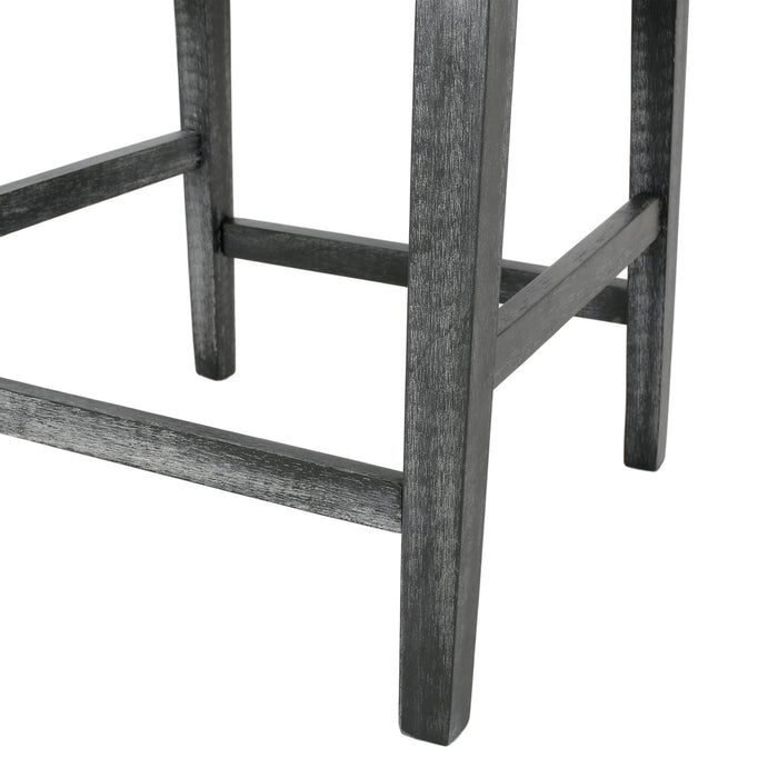 Griffith 26\" Seat Height Counter Stool With Upholstered Fabric And Solid Wood Legs, Light Grey