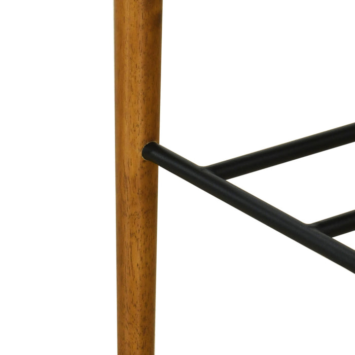 Sophia Indoor Modern Rubberwood Bar Stool Set of 4 with Supportive Backrest,Ivory&Walnut