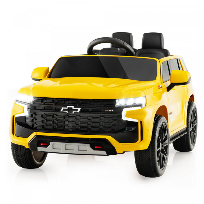 12v Kids Ride On Car Chevrolet Tahoe Electric Truck Suv Remote W/ Light & Music Yellow