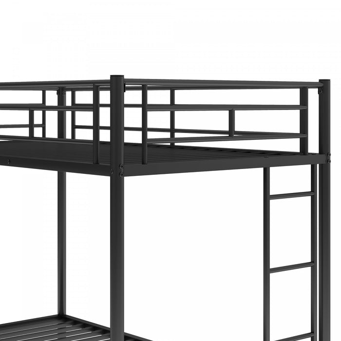 Tammy Space-saving Metal Twin Over Bunk Bed With Trundle, Black
