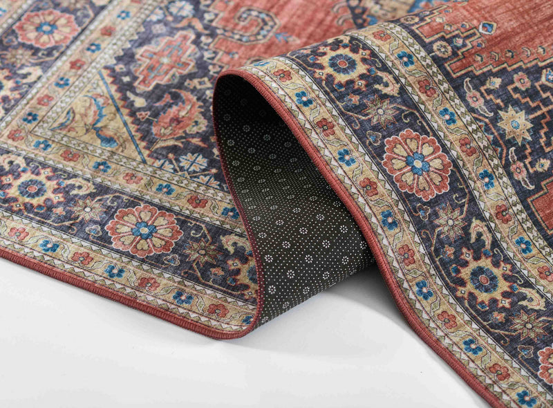 Tracy Traditional 2'3\" x 8'0\" Runner Rug in Orange Indoor Area Rug