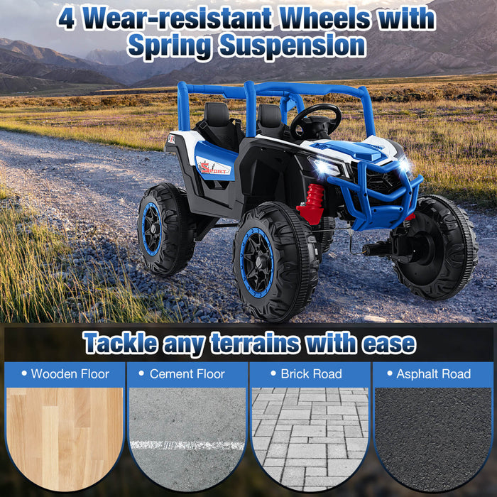 Costway 24v Kids Ride On Utv With 4 X 100w Powerful Engine Remote Control High/low Speed Navy