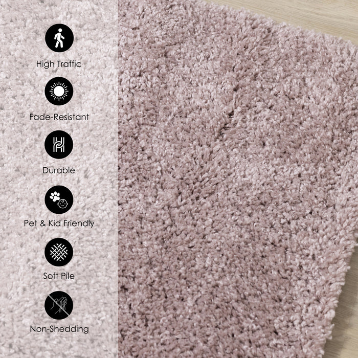Taylor Pink Comfort Shag Rug, 5'3\" x 7'7\" Indoor Area Rug