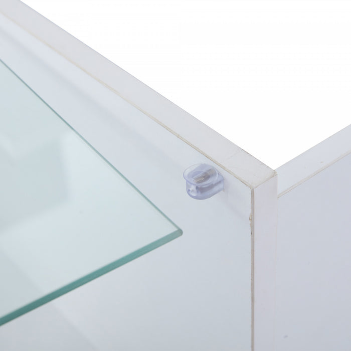 James Lift Up Coffee Table with Hidden Storage and LED Lighting,White