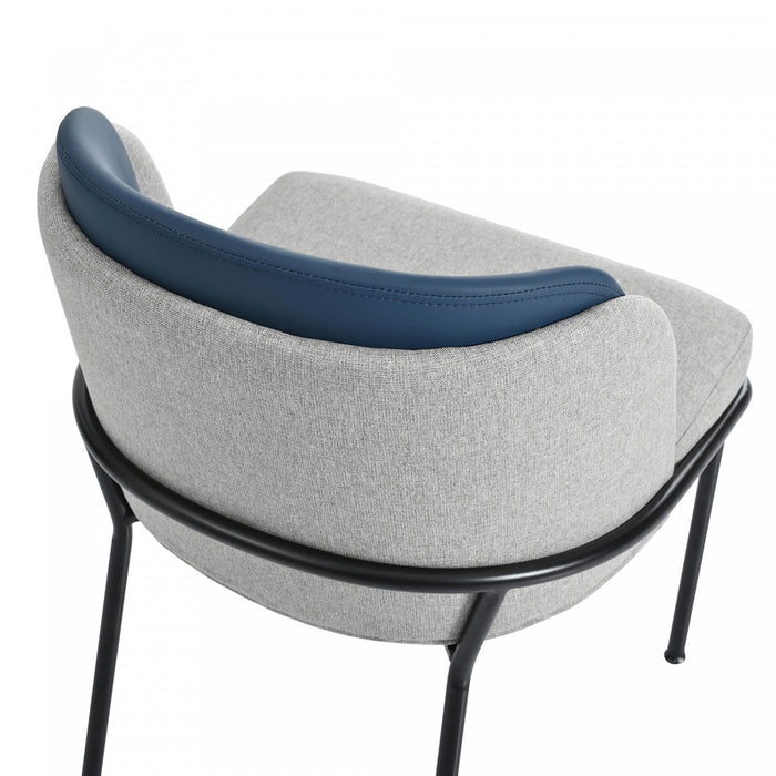 Olivia Set of 4 Modern Dining Chair with Slanted Legs and Adjustable Feet,Blue&Gray