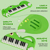 Costway 25-Key Kids Piano Keyboard Dinosaur Shape Toy Digital Piano with Built-in Music & Light Green