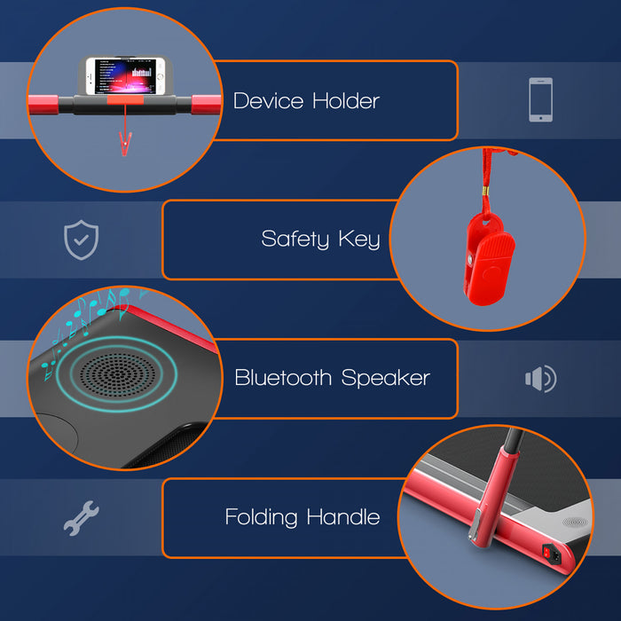 Superfit 2.25hp 2 In 1 Folding Under Desk Treadmill W/ Remote Control App