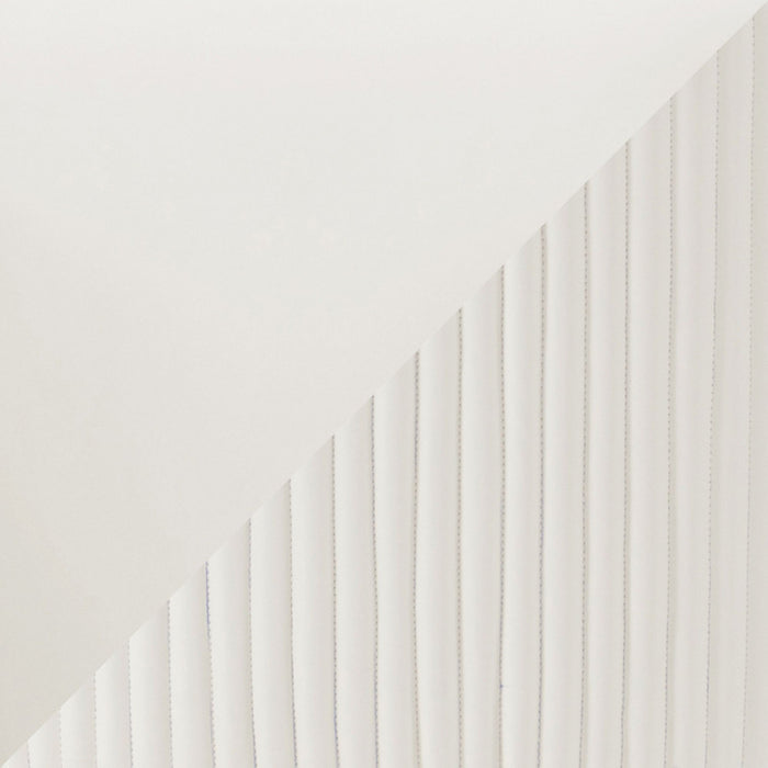 Raya Modern Wood Vegan Leather Dining Chair in Ivory - Set of 2